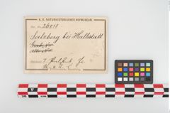 Etikett zu Eisenlappenbeil (NHMW-PRAE-026818)